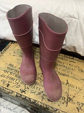 Women's Waterproof Tall Rain Boots in purple- Comfortable All-Weather Wear